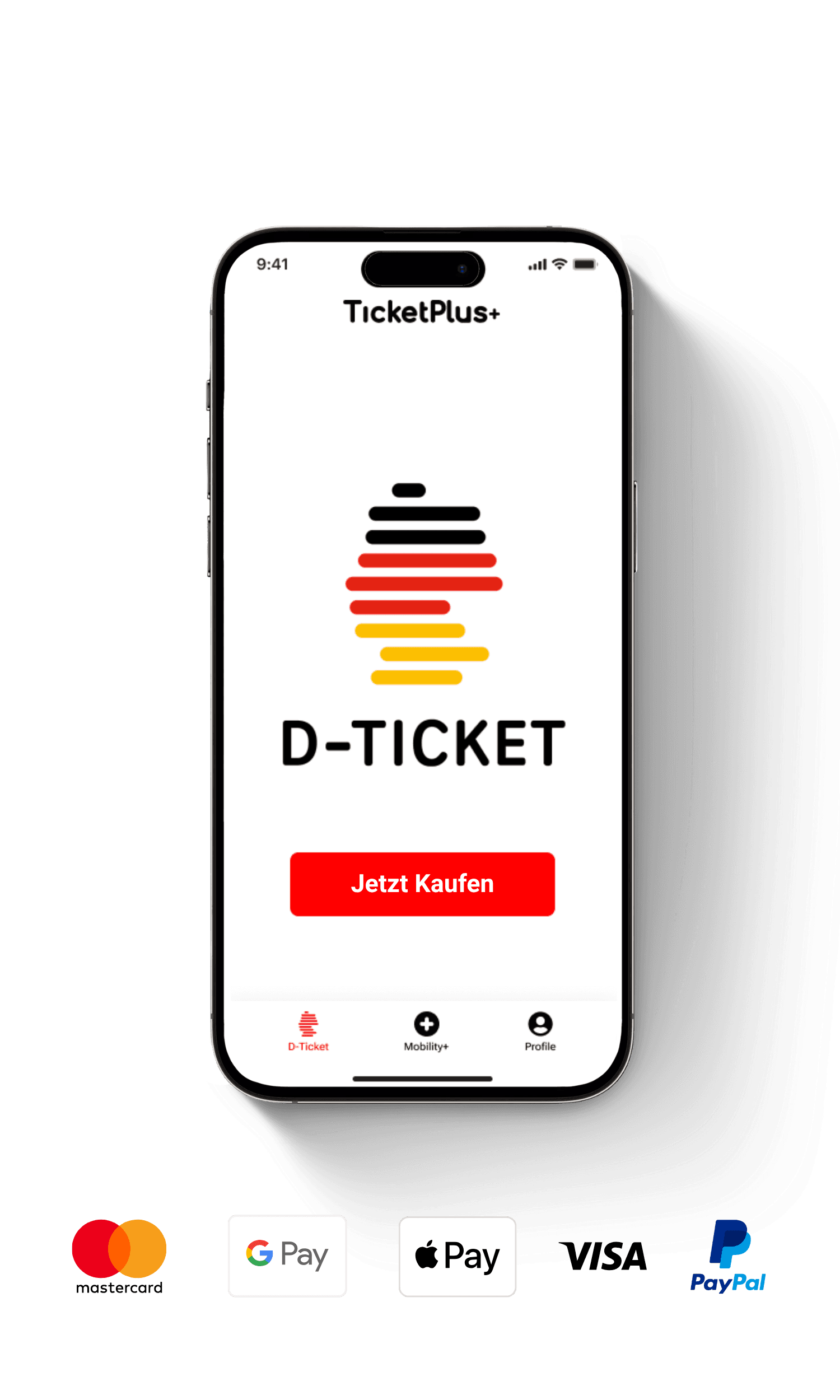 Deutschlandticket App TicketPlus+ Zahlungsmethoden PayPal Apple Pay Google Pay Kreditkarte