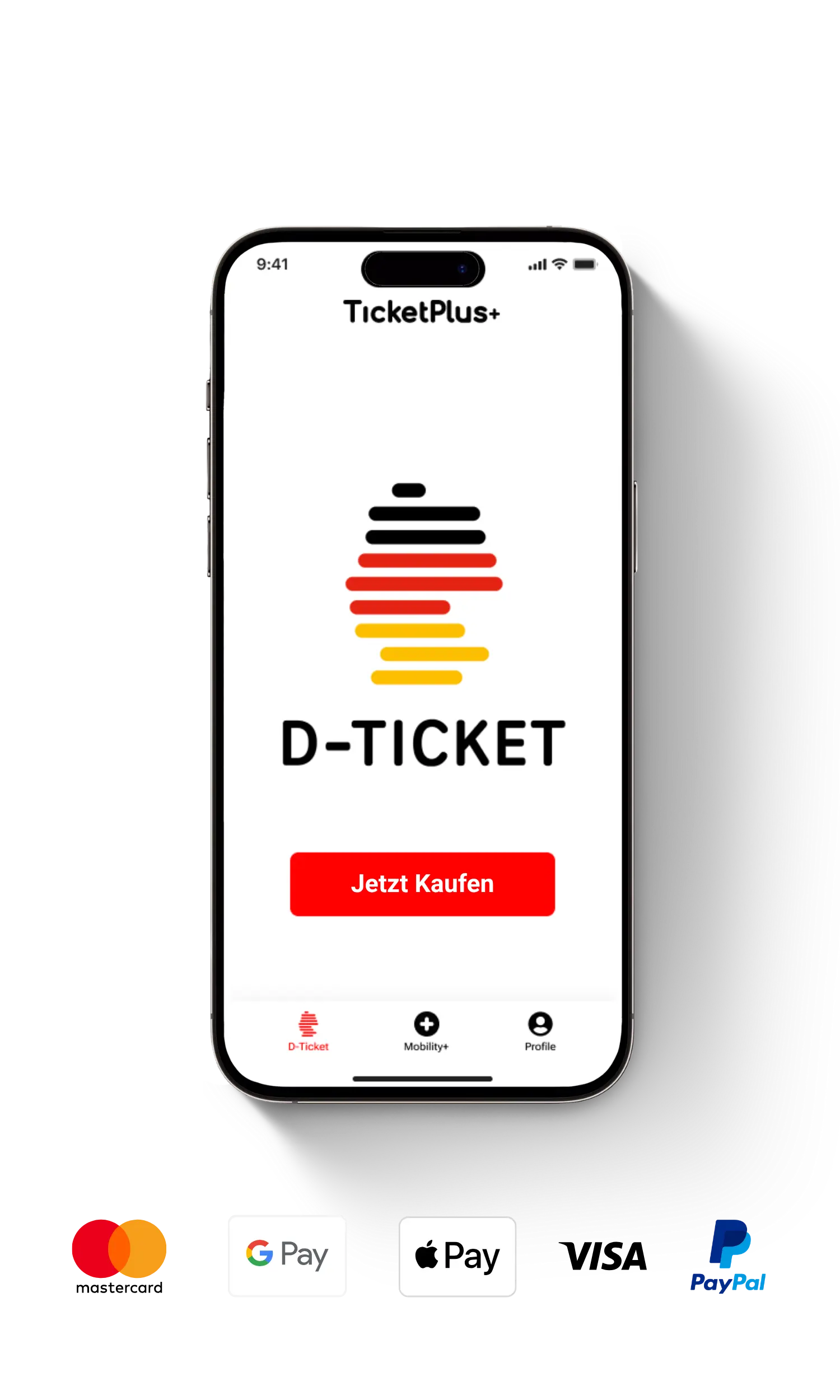 Deutschlandticket App TicketPlus+ Zahlungsmethoden PayPal Apple Pay Google Pay Kreditkarte