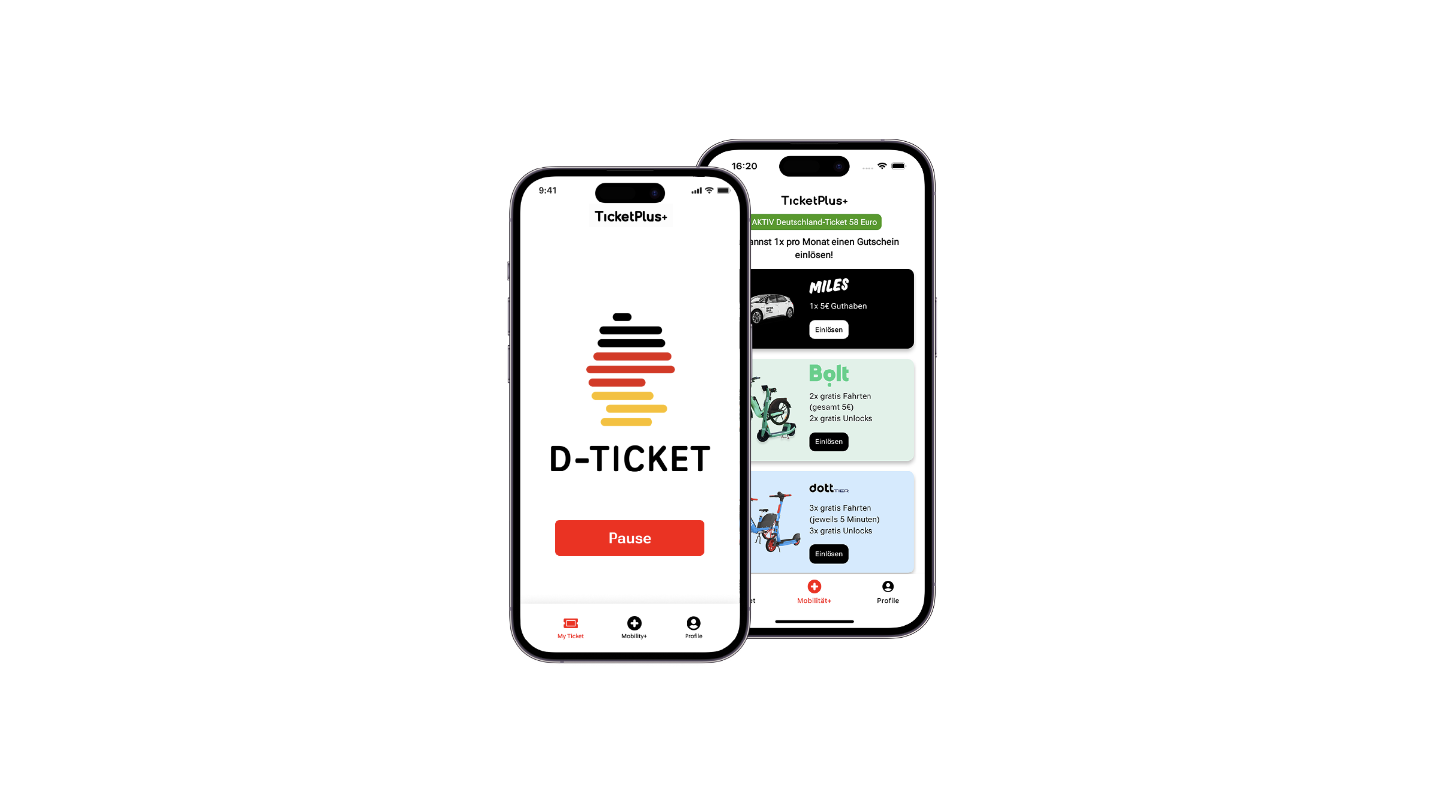 Deutschlandticket für 63€ mit Pause-Button inkl. gratis Sharing von dott, TIER & Bolt