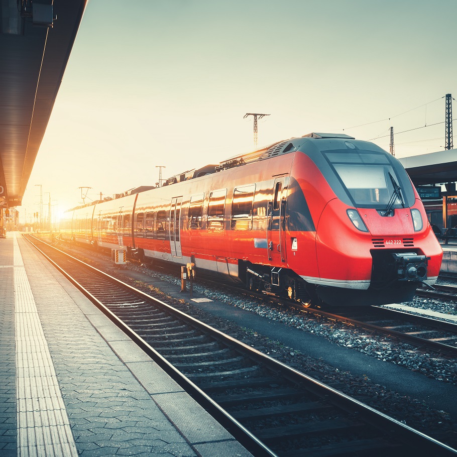 Regional train at golden hour