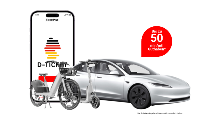 D-Ticket App Screen Pause Bike Scooter Car 13€ ride credit Guthaben TicketPlus+ short