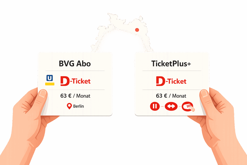 BVG Abo vs. TicketPlus+: Wer bietet das bessere Deutschlandticket-Paket?