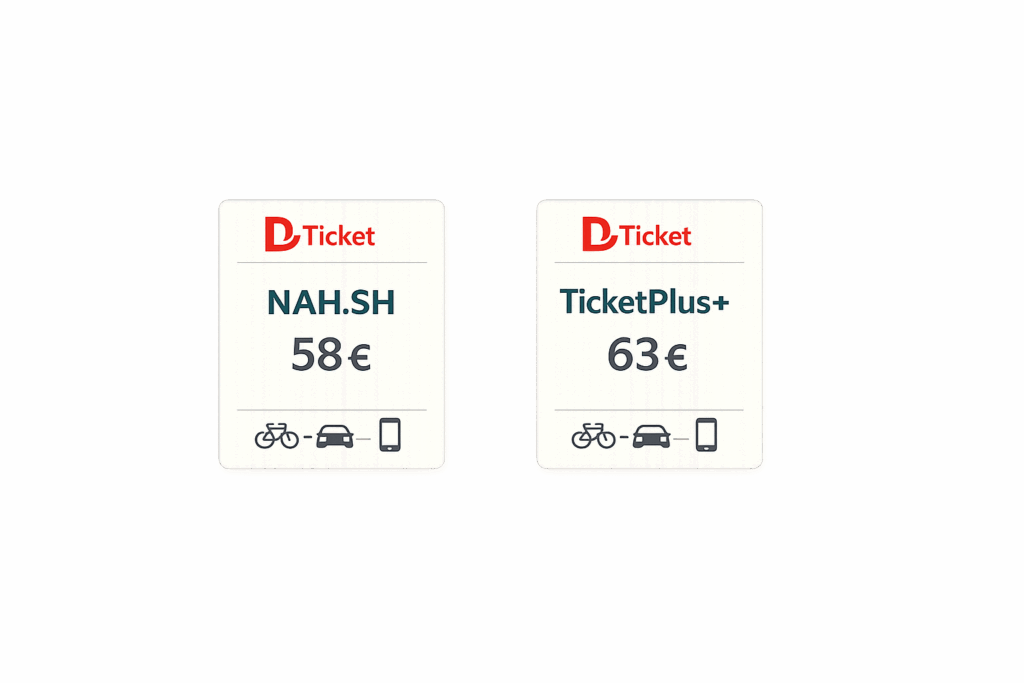 NAH.SH gegen TicketPlus+: Der Deutschlandticket-Vergleich für den Norden