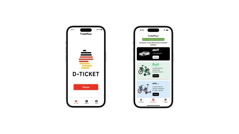 TicketPlus+ App Deutschlandticket Carsharing MILES