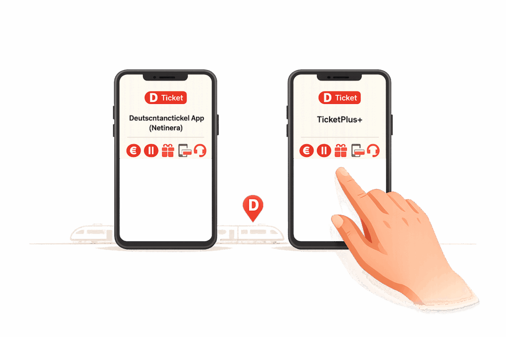 Deutschlandticket App (Netinera) vs. TicketPlus+: Anbieter im Härtetest